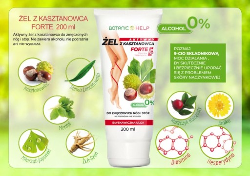 Forte aktívny gaštanový gél na unavené nohy a chodidlá 200 ml