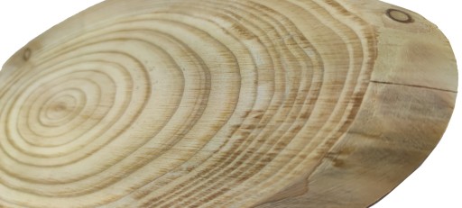 DREVENÝ PLÁZEK ELIPTICKÝ SMREKVIDOVÝ ŠIKMÝ 25-30 CM DEKORATÍVNY PODANÍK BEZ KÔRY