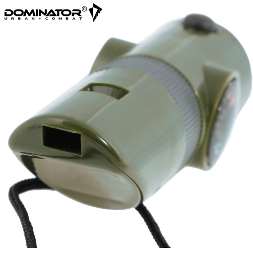 SURVIVAL TURISTICKÁ ZÁCHRANNÁ píšťalka DOMINATOR 6v1 S KOMPASOM A TEPLOMEROM