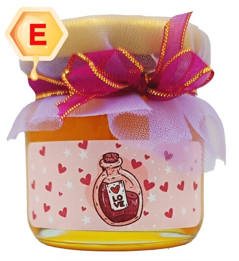Mini MED v tégliku Valentínsky med 40g Ozdoba + Nálepka