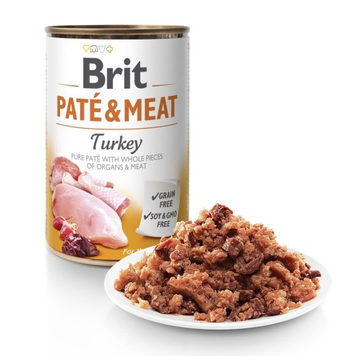 BRIT Pate&Meat Turkey Mokré krmivo pre psov s morčacím mäsom 400g BEZ OBILÍN