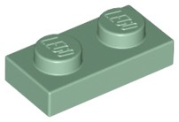 LEGO PLATE 3023 1x2 pieskovo zelená (6g) 16 ks.