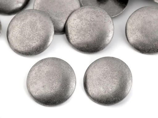 KOVOVÝ gombík, kabát, sako, 25mm, TMAVÉ STRIEBORNÉ