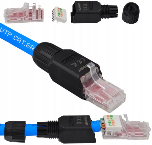 ZÁSTRČKA RJ45 UTP ZÁSTRČKA KAT.6A SKRUTOVANÁ BEZ NÁRADIA