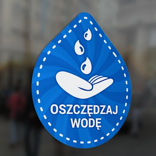 Šetrite vodu - nálepka 10x12