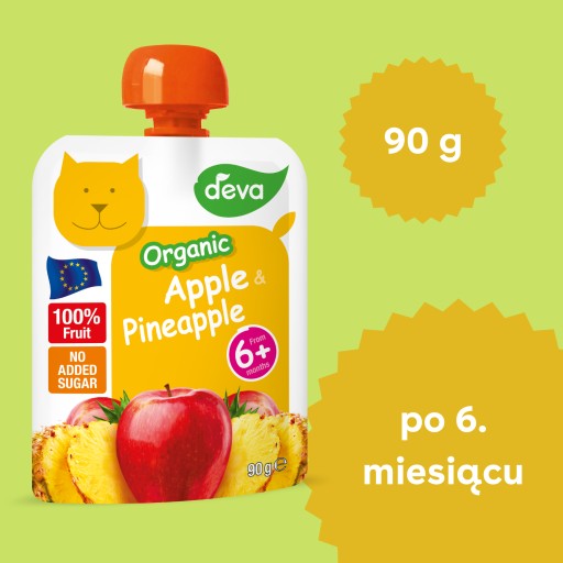 DEVA Bio ovocná pena jablko ananás 3x90g