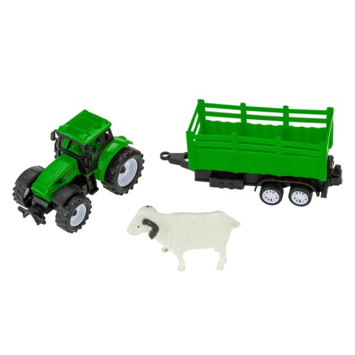 FARMÁRSKY TRAKTOR S PRÍVESOM A ZVIERATKOM