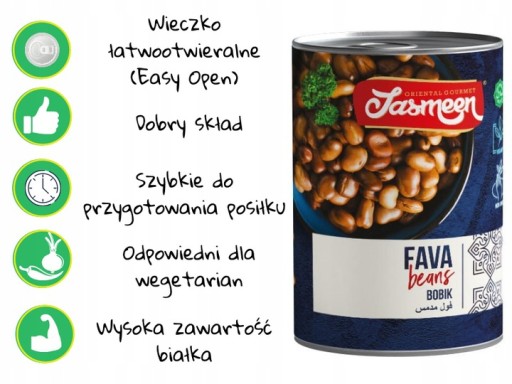 Fazuľa varená Jasmeen Varená fazuľa fazuľa plechovka 400 g