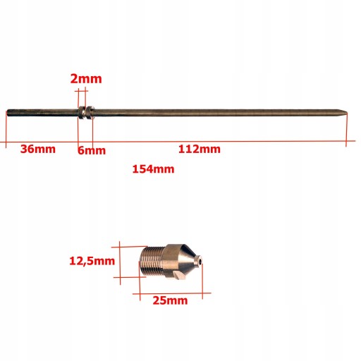 Tryska 1,5 mm elektrická pištoľová jednotka