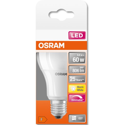 E27 A60 LED žiarovka 8,8W 2700K Stmievateľná OSRAM