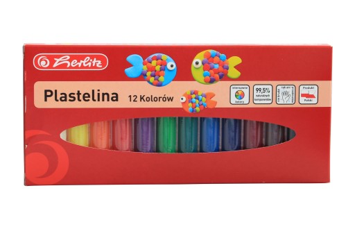 Plastelína 12 farieb Herlitz 9588559