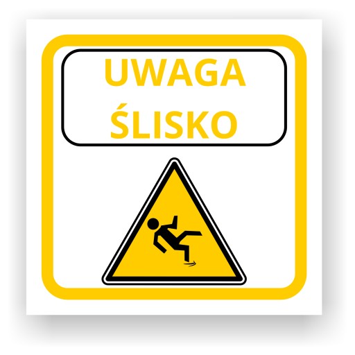 Informačná tabuľa Pozor Slippery | 30 x 30 cm | samolepiace