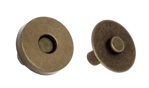 Magnetické zapínanie na tašku magnet STRONG 10 kusov, mosadz, staré zlato