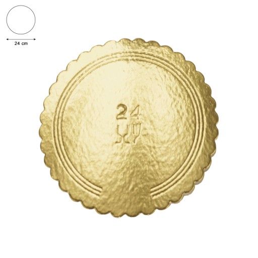 Tortový základ - zlatý 24 cm Zlaté okrúhle tortové základy