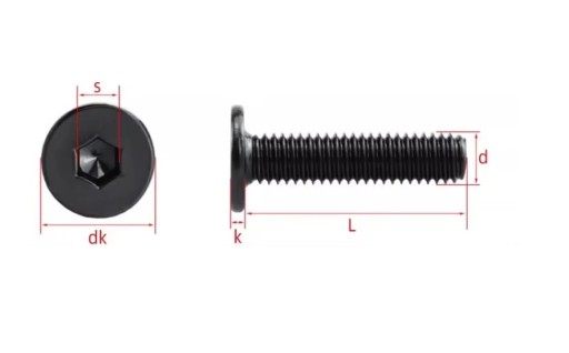 SKRUTKA SKRUTKA M5x30 MM V-SLOT T-SLOT M5 30 10 ks