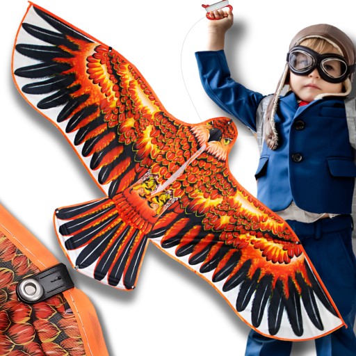 VEĽKÝ KITE XXL ODPRAĎOVAČ VTÁKOV EAGLE HAWK 140cm lano DARČEK