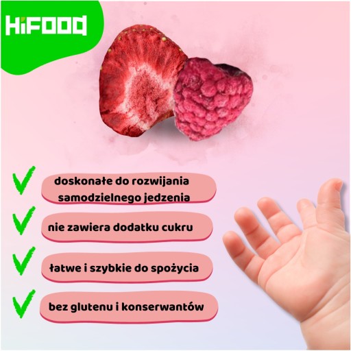 Malina-Jahoda Mrazom sušené ovocie OVOCNÉ ČIPY 40g HiFOOD SNACK