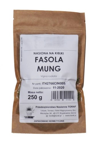 Semená fazule mungo na klíčky 250g Toraf