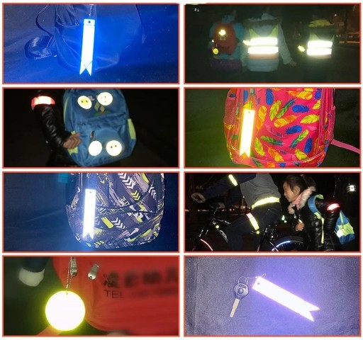 REFLEXNÝ PRÍvesok FLUO STRAP GADGET KRÚŽOK NA KĽÚČENKU NA BATOH REFLEXNÝ