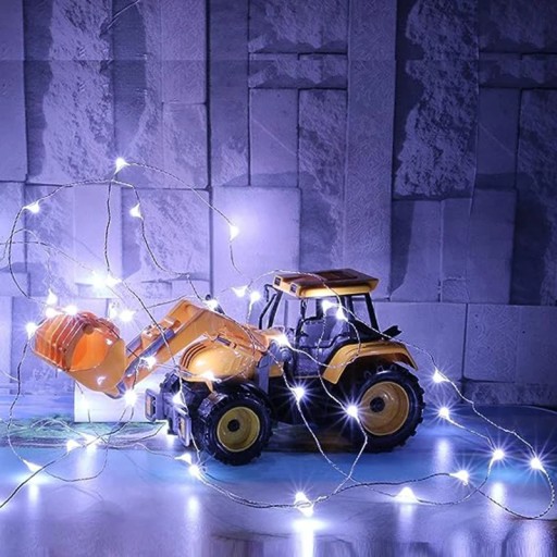 LED LAMPY DRÔT NA DEKORACIU BATERII GARLAND STUDENÁ BIELA FARBA 20 LED