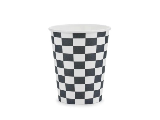 Papierové poháre Šachovnica 220 ml 6 ks Cars Race
