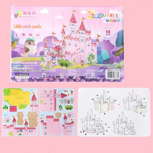 CARDBOARD HOUSE CASTLE AUTO 3D PUZZLE Z PAPIERA NA ZOSTAVENIE
