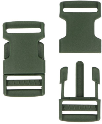 PLASTOVÁ ZÁPADKOVÁ SPONA NA PÁSKU 3cm ZELENÁ 30mm - 5 ks