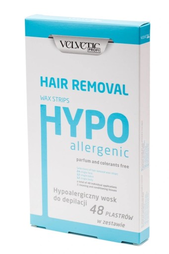 VELVETIC Profi hypoalergénny depilačný vosk v pásikoch 48 ks. P1