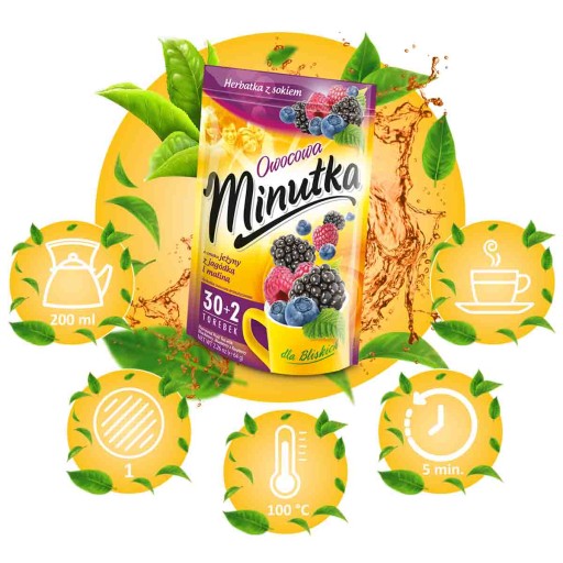 Express ovocný čaj so šťavou černice čučoriedka malina 32 T. Minutka