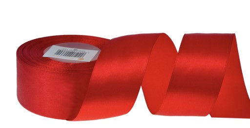 Stuha atlasová 32 m 3,8 cm červená
