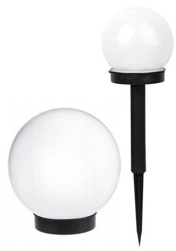 SOLÁRNA ZÁHRADNÁ LAMPA SILNÁ BIELA LED GUĽA XXL 2 ks