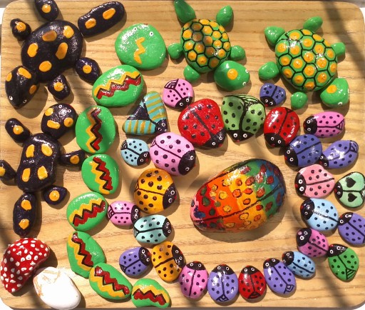 MALIARSKE KAMENE CREATIVE SET farby samolepky Grafix Snail Sky