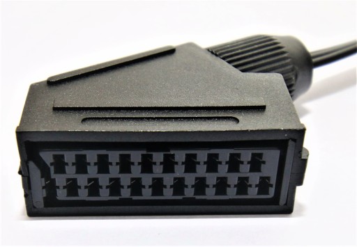 EURO SCART zástrčka/3x RCA cinch kábel (20cm)