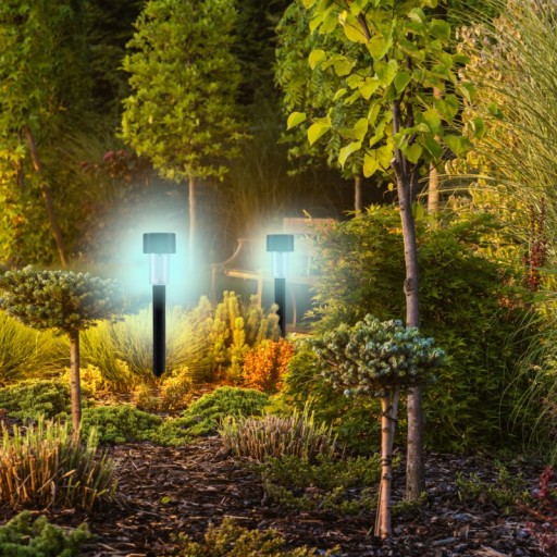 Solárne LED záhradné svietidlá Zapustené studené biele svetlo 30cm Volteno 4 ks.