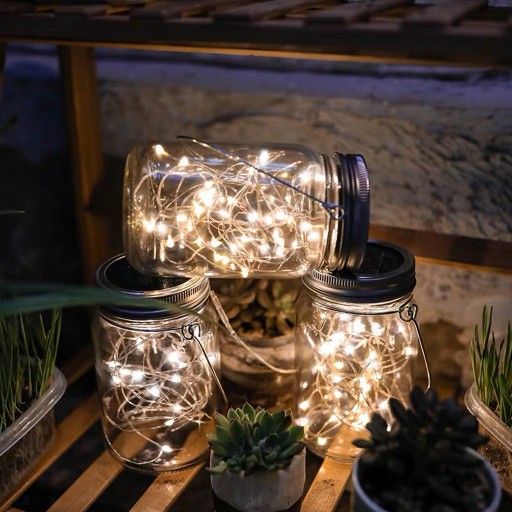 SOLAR záhradné svietidlo JAR sklenený lampáš