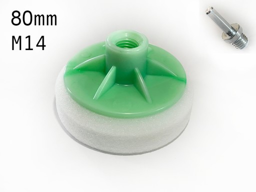 PODLOŽKA LEŠTIACA HUBKA 80mm MINI M14 BIELA + DRŽ