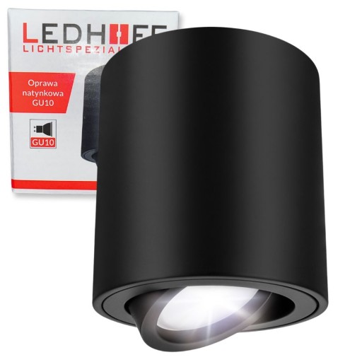 Prisadené halogénové LED TUBE GU10 Pohyblivé stropné svietidlo BLACK SPOT