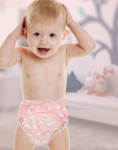 Tréningové nohavičky PRE DETI 12-19 KG PLIENKY NA NAUČENIE SA POČIHAŤ RUŽOVÉ - L