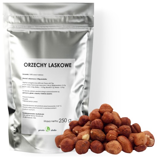 Lieskové orechy lúpané, čerstvé, prírodné, 250g