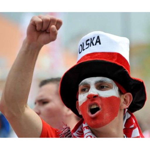 FAN face maľuje červeno-biele farby POĽSKO euro ZÁPAS národného tímu