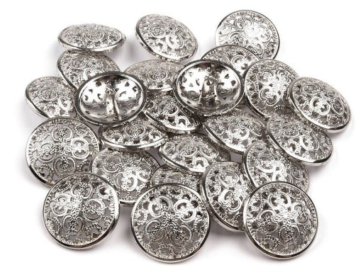 KOVOVÝ GOMBÍK 25mm STRIEBORNÝ