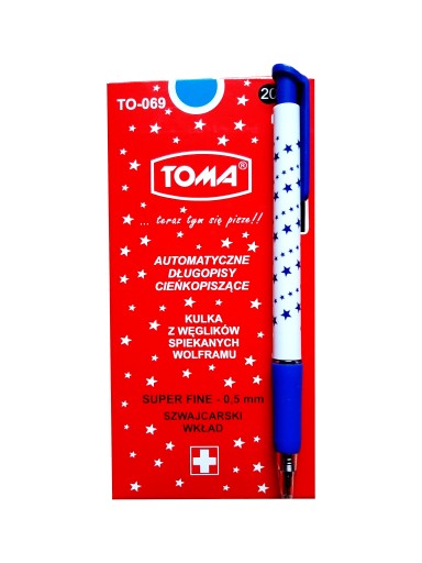 Toma modré automatické guľôčkové pero s hviezdičkami