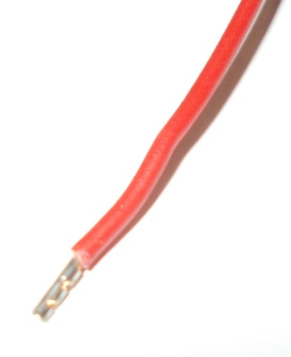 6.4 samica konektor na červenom kábli, 10 kusov