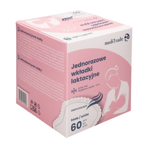 LAKTAČNÉ VLOŽKY SUPER TENKÉ 1mm VEĽMI NASÁVANÉ PREMIUM KVALITA * 60 ks