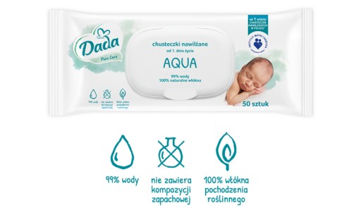 Dada Pure Care Aqua vlhčené obrúsky 50 ks