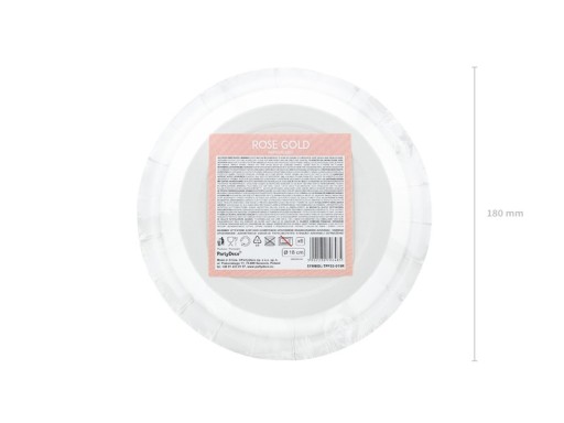 Rosegold metalické papierové taniere
