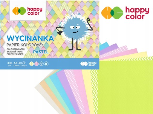HAPPY FAREBNÝ VÝREZ Blok farebný A4 PASTEL 10 K