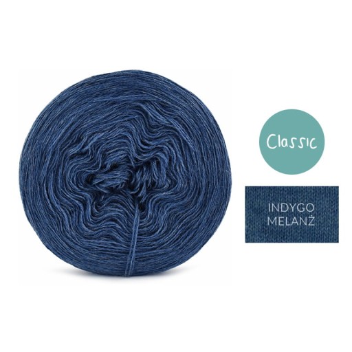 Priadza KOKONEK Classic Mono - indigo melange /250m