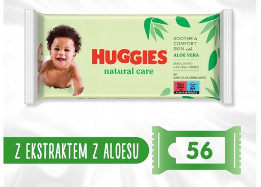 Huggies Natural Care vlhčené obrúsky 56 ks