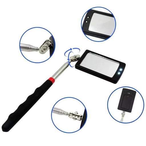 TELESKOPICKÉ KONTROLNÉ ZRKADLO NA KĹBE, OSVETLENIE 88CM LED